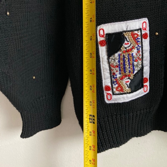 Vintage Contessa visconte women’s sweater with playing cards pattern - Picture 5 of 7